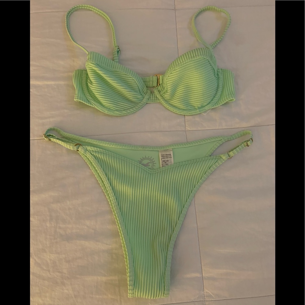 Hollister bikini top is xs bottoms are small